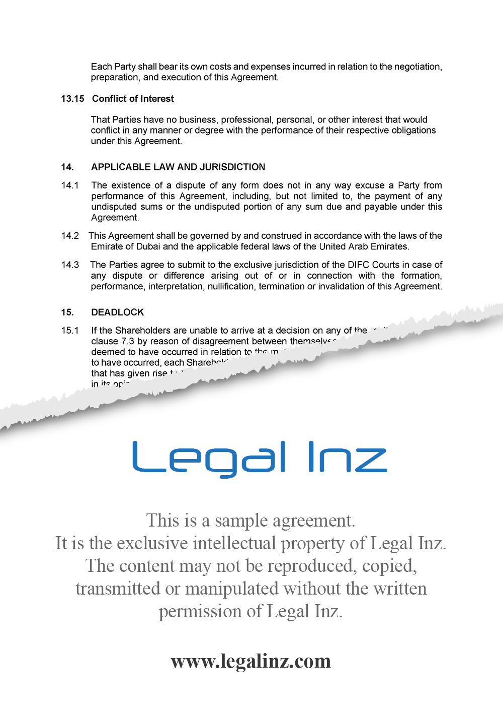 Shareholders Agreement Sample 12