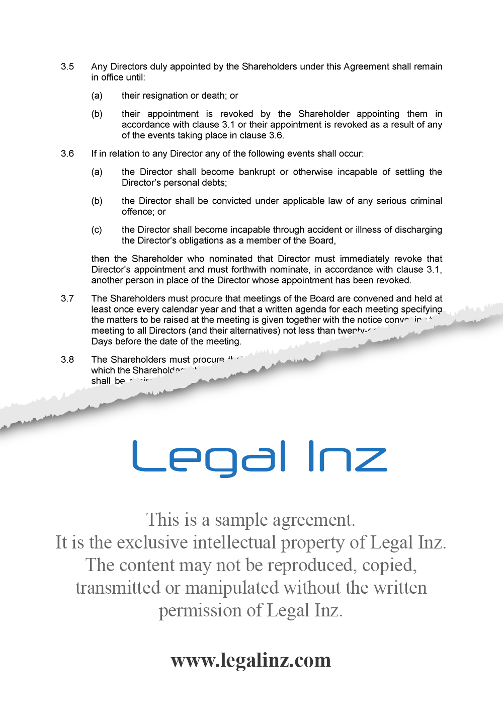 Shareholders Agreement Sample 4